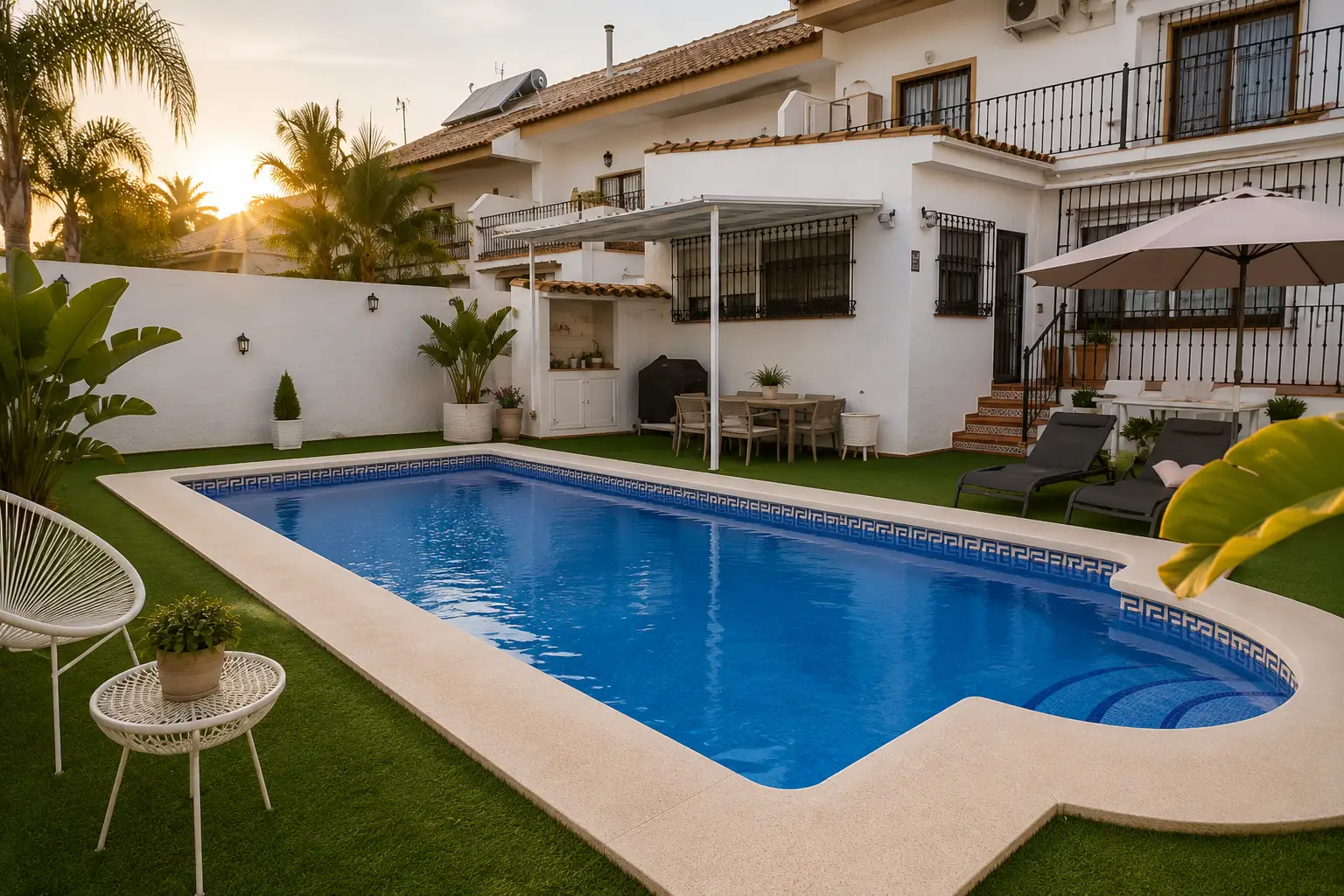 Elegante casa adosada de estilo andaluz con piscina privada en Tiro Pichón, San Pedro Alcántara